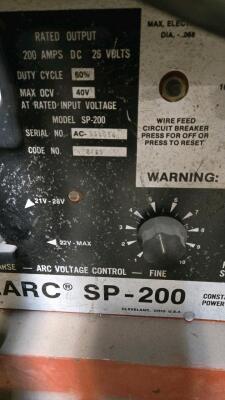 LOT LINCOLN IDEAL ARC WELDER; MODEL SP-200; S/N 8765; WITH WELDING SUPPLIES - 4