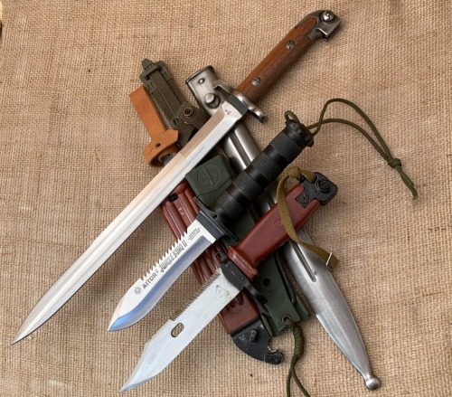 EJAB Bayonet, Aitor Jungle King II Survival, and an Unmarked Bayonet