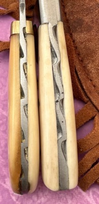 Pair of Damascus Bone Hunters - 3