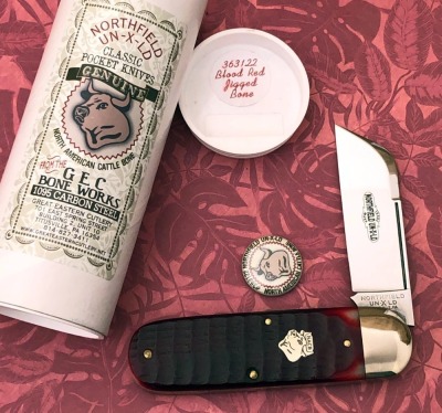 GEC Blood Red Jigged Bone 363122 Toe Nail Clipper