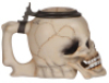 Regimental stein & pipe, .5L, 5.7'' ht., porcelain, Skull, 1. Esk., Husaren Regt. Nr. 17, Braunschweig, 1909 - 1912, roster, plain thumblift, named to: Res. Wolter, mint; with, pipe, 4.5'' l., 1. Esk., Husaren Nr. 17, Braunschweig, 1909 - 1912, named to: - 2