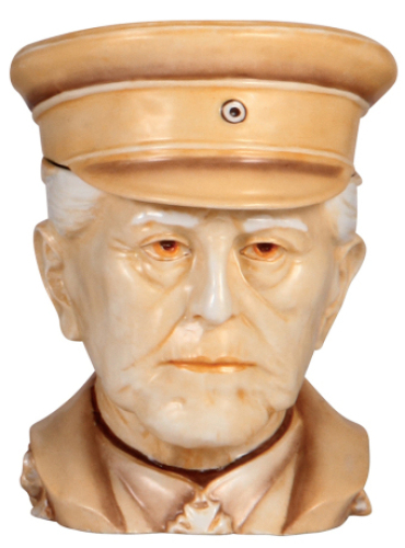 Character stein, .5L, porcelain, marked Musterschutz, by Schierholz, Helmuth von Moltke, mint.