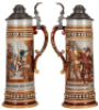 Mettlach stein, 4.5L, 20.0" ht., 1578, etched, pewter lid, mint. - 2