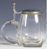 Third Reich stein, .4L, glass, metal lid inscribed: U.I. Kam., Hans Rehager, 1935, für, 10 jähr. tr. Kameradschaft, mint. - 3