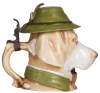 Character stein, .5L, porcelain, marked Musterschutz, by Schierholz, Gentleman Dog, mint. - 3