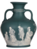 Mettlach vase, 10.7" ht., 7011, phanolith, by Stahl, in the style of the Portland vase, mint. - 3