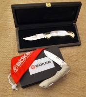 Boker Lockbacks in mother of pearl & titanium