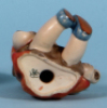 Hummel figurine, 3.9" ht., 53, TMK 1 & 1, Joyful, orange dress, blue shoes, excellent neck repair. - 3