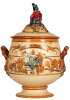 Mettlach punch bowl, 6.0L, 15.2" ht., 2234, relief, interior browning. - 2