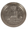 Two Mettlach steins, .5L, 2002, etched, original relief pewter lid: München, hairlines in bottom; with, .5L, 3240, etched, inlaid lid, good base chip repair. - 3
