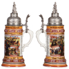 Regimental stein, .5L, 12.1" ht., porcelain, 4. Comp., Inft. Regt. Nr. 112, Mühlhausen, 1912 - 1914, four side scenes, roster, griffin thumblift, named to: Gefreiter Rappenecker, mint. - 2