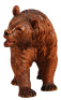 Black Forest walking bear wood carving, 15.2" ht. x 25.4" L x 7.6" w., carved in Switzerland, c.1910, linden wood, glass eyes, fabulous facial expression, musculature and fur, very good condition. - 2
