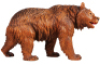 Black Forest walking bear wood carving, 15.2" ht. x 25.4" L x 7.6" w., carved in Switzerland, c.1910, linden wood, glass eyes, fabulous facial expression, musculature and fur, very good condition. - 4