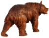 Black Forest walking bear wood carving, 15.2" ht. x 25.4" L x 7.6" w., carved in Switzerland, c.1910, linden wood, glass eyes, fabulous facial expression, musculature and fur, very good condition. - 5