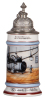 Porcelain stein, .5L, transfer & hand-painted, Occupational Maschinist Ferben [Machinist], rare, pewter lid, mint.  From the Etheridge Collection & pictured in the Occupational Stein Book.