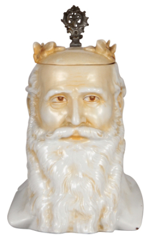 Character stein, 1.0L, porcelain, marked Musterschutz, by Schierholz, Ludwig Jahn, mint.