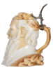 Character stein, 1.0L, porcelain, marked Musterschutz, by Schierholz, Ludwig Jahn, mint. - 2
