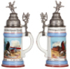 Military stein, .5L, porcelain, 7. Komp., Inft, Regt. 18, Münster, 4. Militar Lehrschmiede, München, 1.4 - 30.9, 1930, pewter lid, mint. - 2