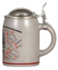 Third Reich stein, .5L, stoneware, Unteroffiziers - Korps der I. R. 77, Köln 1938, owner's name, roster, pewter lid, mint. - 2