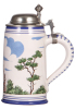 Pottery stein, 9.2" ht., SCI Convention, Chicago, IL, 1975, sample version, Faience style, pewter lid, rare, mint.         - 2