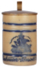 Stoneware stein, .25L impressed, by Whites, Utica, N.Y., A & Eagle, Anheuser-Busch B. A. pewter lid, two faint hairlines.