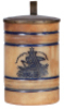 Stoneware stein, .25L, impressed, by Whites, Utica, N.Y., A & Eagle, pewter lid, glaze browning, otherwise very good condition. 