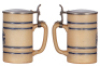 Stoneware stein, .5L, impressed, by Whites, Utica, N.Y., marked 5, A & Eagle, pewter lid, faint hairline.  - 2