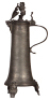 Pewter pitcher, 15.2" ht., 1737, footed, engraved A.M. Schotin, 1737, made c.1880, tear repaired. - 2