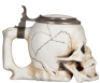 Character stein, .5L, porcelain, unmarked, Skull, mint. - 3