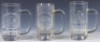 Three Pre-Prohibition embossed beer glass mugs, 5.1'' to 5.4'' ht., two are Anheuser-Busch A & Eagle, one is A & Eagle, one has chips in center of glass, otherwise excellent condition.
