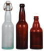 Three glass bottles, 7.0'' to 10.0'' ht., clear Scheidt Bros. Joliet, IL., Bottling Works on cap; with, brown, Fred Sehring Brewing Co. Joliet, IL; with, brown, paper label, Chicago's Best, Primator Beer, good condition. - 2