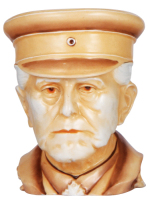 Character stein, .5L, porcelain, marked Musterschutz, by Schierholz, Helmuth von Moltke, mint.