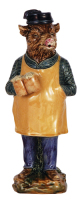 Majolica bottle, 12.0'' ht., marked 4486, H.B., Boar, excellent condition.ÊÊ