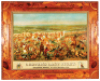 Anheuser-Busch lithograph on paper, framed 38.2" x 48.2", Custer's Last Fight, vintage folk art frame, very good condition.