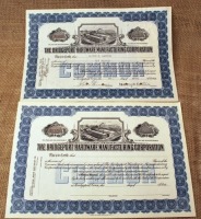Two Bridgeport Hardware Manufacturing Corporation Stock Certificates