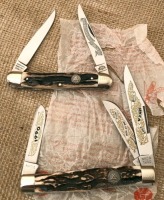 Pair of Stag Handle German NKCA Knives