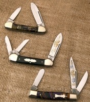 Trio of Fightn' Rooster Eagle Creek Cutlery Club Celluloid Handles