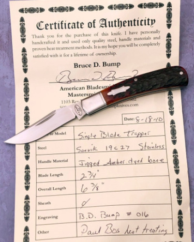 Bruce D Bump Trapper