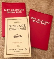 Schrade Pocket Knives Catalog Reproduction and two Knife Collectors Record Books
