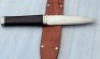 Unmarked Wood Handle Damascus Hunter - 2