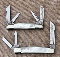 Pair of Fight'n Rooster Pearl Club Knives
