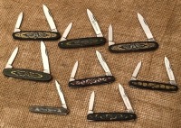 Eight Fight'n Rooster Metal Handled Knives