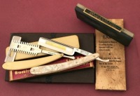 Two Razors and a hone with boxes
