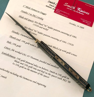John W Smith Black Lip Pearl Folding Dagger - 4