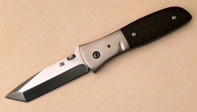 Jim Matthes Handmade Tanto Wood Handle Locking Liner
