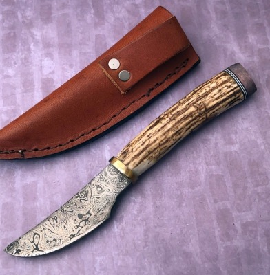 J.A. Lonewolf Damascus Skinner - 2