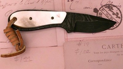 Kelgin Pearl Handle Damascus Small Hunter