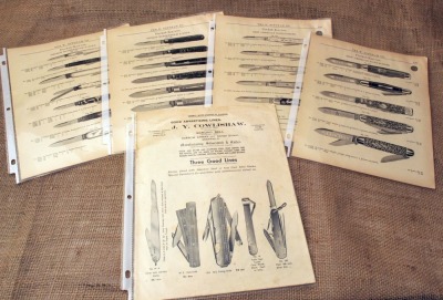 Pocket Knife Catalog Pages from JY Cowlishaw and The W Bingham Co