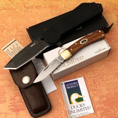 Schrade Ducks Unlimited and a Boker Plus