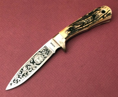 Aurum Etching Engraved Stag Hunter